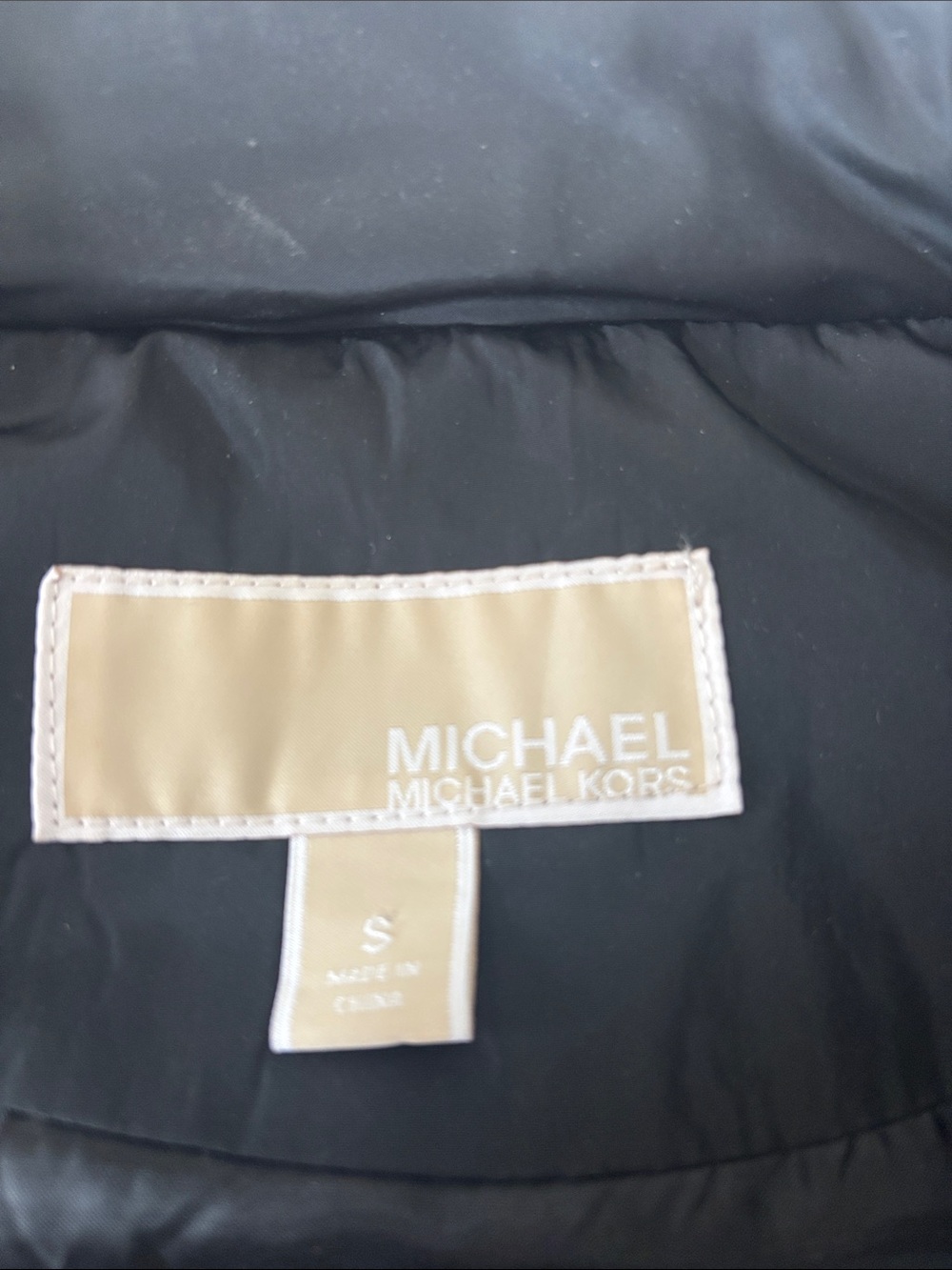 Michael Kors Black Quilted Puffer Vest with Gold Zipper - Picture 2 of 3
